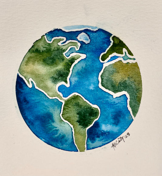 Earth Day Tutorial Art | Earth Day Tutorial Print|The Sage Leaf Studio