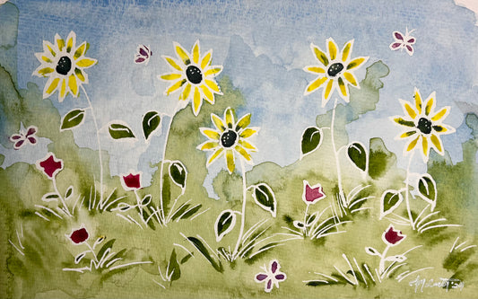 Loose Flower Wall Art | Loose Flower Tutorial | The Sage Leaf Studio